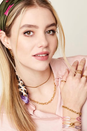 Collier Criss-cross Couleur or Acier inoxydable h5 Image2